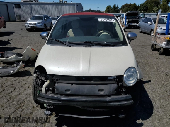 2013 FIAT 500 Lounge with VIN 3C3CFFER9DT744019, listed as a Copart auction lot 63481055 with 49,869 mi miles and Salvage title. Bid and sale history available at DreamBid. Image 5.