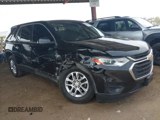 2018 Chevrolet Traverse LS with VIN 1GNERFKW1JJ105973, listed as a IAAI auction lot 41939730 with 153,336 mi miles. Bid and sale history available at carsss.com. Image 1.
