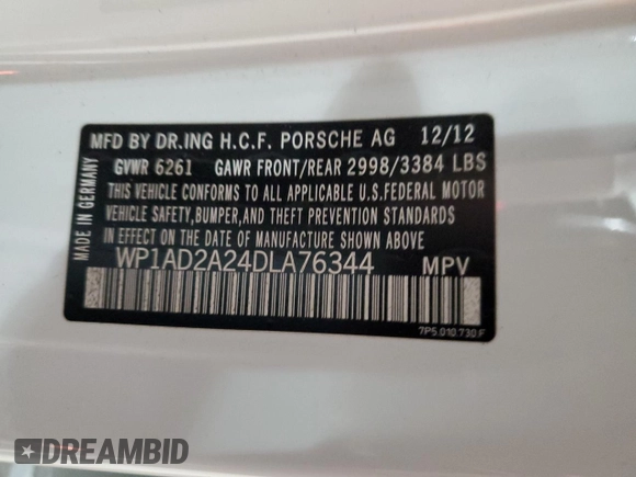 2013 Porsche Cayenne GTS with VIN WP1AD2A24DLA76344, listed as a Copart auction lot 83570884 with 63,704 mi miles and Salvage title. Bid and sale history available at DreamBid. Image 16.
