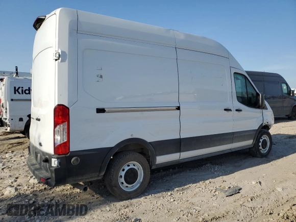 2023 Ford Transit Cargo with VIN 1FTBR1X85PKA18265, listed as a Copart auction lot 46714385 with 62,737 mi miles and Salvage Title. Bid and sale history available at DreamBid. Image 3.