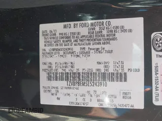 2014 Ford Mustang V6 с VIN 1ZVBP8EM5E5243910, выставлен на аукционе IAAI как лот 42648737 с пробегом 251 987 миль миль и . История ставок и продаж доступна на DreamBid. Изображение 9.