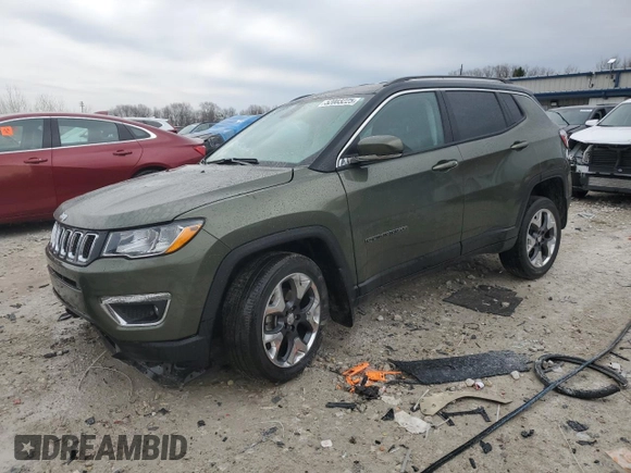 2018 Jeep Compass Limited with VIN 3C4NJDCBXJT360534, listed as a Copart auction lot 52003225 with 52,114 mi miles and Clean Title. Bid and sale history available at carsss.com. Image 1.