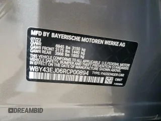 2024 BMW i7 eDrive50 z VIN WBY43EJ06RCP00894, wystawiony jako Copart lot #78689954 z przebiegiem Nie podano mil oraz Szkody całkowita. Historia ofert i sprzedaży dostępna na DreamBid. Obrazek 13.