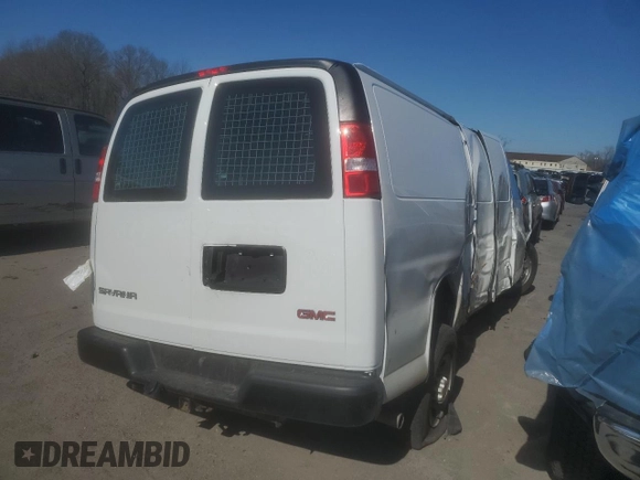 2024 GMC Savana Cargo Van with VIN 1GTZ7HFP5R1102780, listed as a Copart auction lot 42797835 with 0 mi miles and Salvage Title. Bid and sale history available at carsss.com. Image 3.
