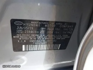 2020 Hyundai Elantra Value Edition with VIN KMHD84LF8LU948480, listed as a IAAI auction lot 41911470 with 73,649 mi miles. Bid and sale history available at carsss.com. Image 9.
