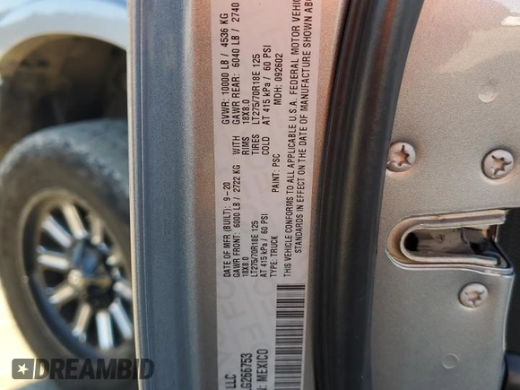 2020 Ram 2500 Laramie with VIN 3C6UR5FLXLG266753, listed as a Copart auction lot 83975174 with 127,732 mi miles and Salvage Title. Bid and sale history available at carsss.com. Image 13.