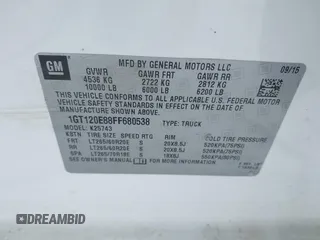 2015 GMC Sierra 2500HD available WiFi Denali with VIN 1GT120E88FF680538, listed as a IAAI auction lot 41571684 with 125,147 mi miles. Bid and sale history available at carsss.com. Image 9.