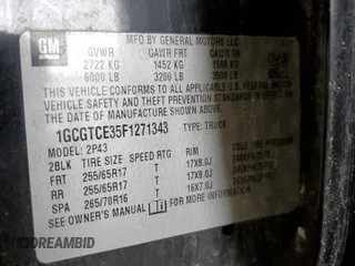 2015 Chevrolet Colorado 4WD Z71 with VIN 1GCGTCE35F1271343, listed as a Copart auction lot 48898704 with 109,608 mi miles and Salvage title. Bid and sale history available at DreamBid. Image 13.