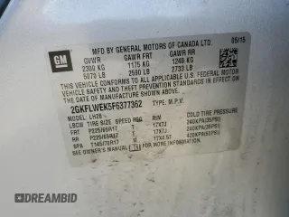 2015 GMC Terrain SLE with VIN 2GKFLWEK5F6377362, listed as a Copart auction lot 62519645 with 128,367 mi miles and Non repairable. Bid and sale history available at DreamBid. Image 14.