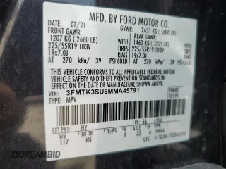 2021 Ford Mustang Mach-E Premium с VIN 3FMTK3SU6MMA45791, выставлен на аукционе Copart как лот 58205035 с пробегом 42 854 миль миль и Списание • Salvage title. История ставок и продаж доступна на DreamBid. Изображение 14.
