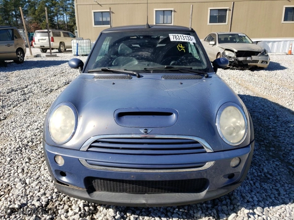 2007 MINI Cooper Convertible S with VIN WMWRH33547TL93855, listed as a Copart auction lot 78313133 with 130,832 mi miles and Salvage Title. Bid and sale history available at carsss.com. Image 5.