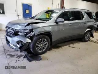 2023 Chevrolet Traverse LT with VIN 1GNEVHKW9PJ100679, listed as a Copart auction lot 62877185 with 38,484 mi miles and Salvage title. Bid and sale history available at DreamBid. Image 1.