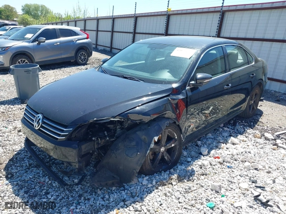 2012 Volkswagen Passat SE with VIN 1VWBP7A30CC012381, listed as a IAAI auction lot 42075676 with 129,513 mi miles. Bid and sale history available at carsss.com. Image 2.