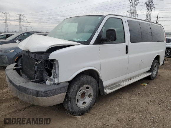 2009 Chevrolet Express Passenger with VIN 1GAHG35K291173593, listed as a Copart auction lot 43442085 with Not provided miles and Salvage title. Bid and sale history available at DreamBid. Image 1.