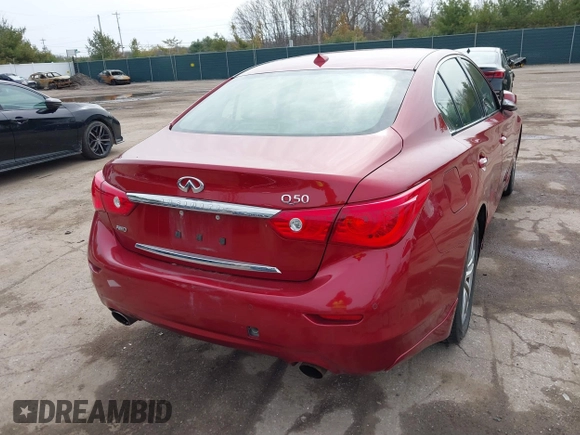 2014 Infiniti Q50 Sport with VIN JN1BV7AR4EM702549, listed as a IAAI auction lot 41803344 with 197,187 mi miles and . Bid and sale history available at carsss.com. Image 4.