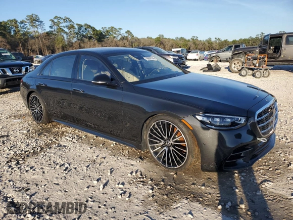 2023 Mercedes-Benz S 580 with VIN W1K6G7GB3PA203111, listed as a Copart auction lot 46899145 with 10,445 mi miles and Salvage Title. Bid and sale history available at DreamBid. Image 4.