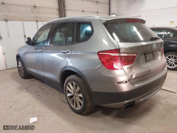 2013 BMW X3 xDrive28i with VIN 5UXWX9C51D0A25322, listed as a IAAI auction lot 41858109 with 204,145 mi miles. Bid and sale history available at carsss.com. Image 3.