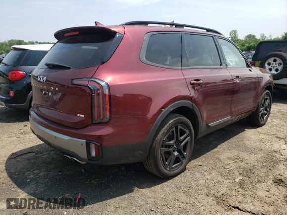 2023 Kia Telluride EX X-Line with VIN 5XYP3DGCXPG341343, listed as a Copart auction lot 60147165 with 29,990 mi miles and Salvage title. Bid and sale history available at DreamBid. Image 3.