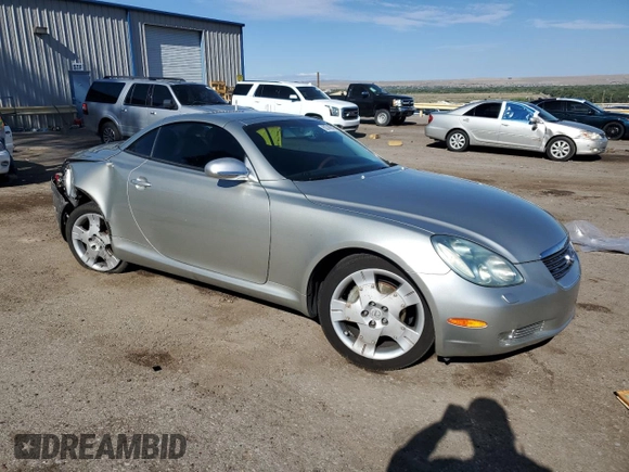 2003 Lexus SC 430 with VIN JTHFN48Y530046536, listed as a Copart auction lot 62746945 with 90,199 mi miles and Salvage title. Bid and sale history available at DreamBid. Image 4.