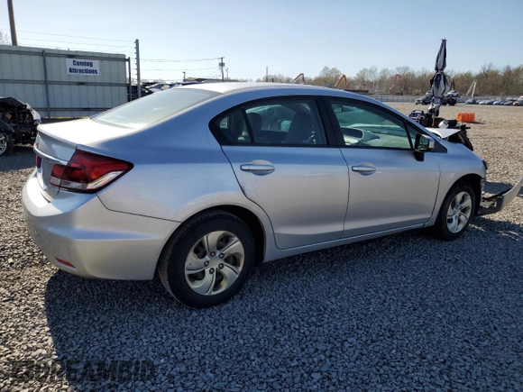 2015 Honda Civic Sedan LX with VIN 19XFB2F51FE280661, listed as a Copart auction lot 53431935 with 175,730 mi miles and Salvage Title. Bid and sale history available at carsss.com. Image 3.