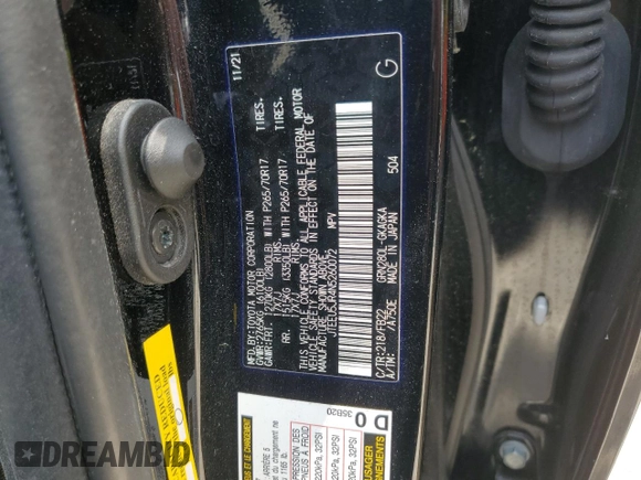 2022 Toyota 4Runner SR5 with VIN JTEEU5JR4N5260072, listed as a Copart auction lot 56194585 with 54,773 mi miles and Salvage title. Bid and sale history available at DreamBid. Image 13.