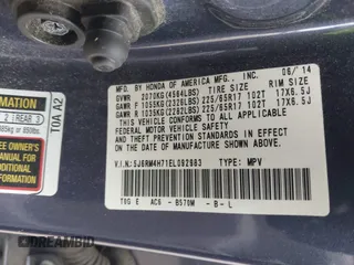2014 Honda CR-V EX-L with VIN 5J6RM4H71EL092983, listed as a IAAI auction lot 42018356 with 136,024 mi miles. Bid and sale history available at carsss.com. Image 9.