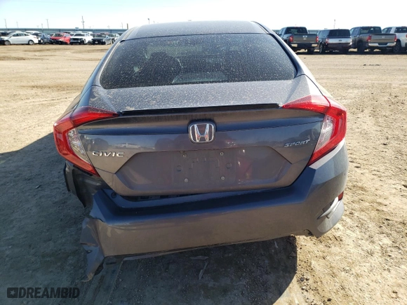 2019 Honda Civic Sedan Sport with VIN 19XFC2F85KE046315, listed as a Copart auction lot 47567155 with 56,983 mi miles and Salvage Title. Bid and sale history available at carsss.com. Image 6.