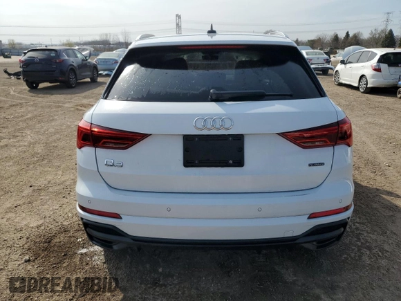 2021 Audi Q3 S line Premium with VIN WA1DECF32M1040693, listed as a Copart auction lot 53124635 with 11,191 mi miles and Salvage Title. Bid and sale history available at DreamBid. Image 6.