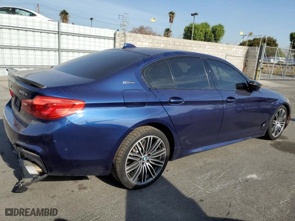 2019 BMW 5 Series 530e iPerformance with VIN WBAJA9C51KB389944, listed as a Copart auction lot 87080924 with 83,935 mi miles and Salvage Title. Bid and sale history available at carsss.com. Image 3.