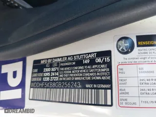 2016 Mercedes-Benz E-Class E 350 Sport with VIN WDDHF5KB8GB256243, listed as a IAAI auction lot 41805689 with 95,593 mi miles. Bid and sale history available at carsss.com. Image 9.