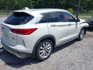 2019 Infiniti QX50 Essential with VIN 3PCAJ5M35KF125258, listed as a IAAI auction lot 42267473 with 53,563 mi miles and . Bid and sale history available at DreamBid. Image 4.