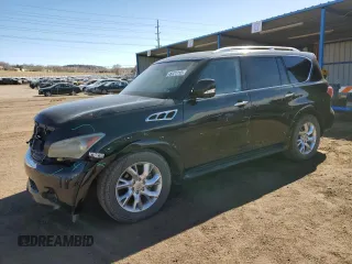 2011 Infiniti QX56 7-passenger with VIN JN8AZ2NEXB9004960, listed as a Copart auction lot 46021115 with 140,882 mi miles and Salvage Title. Bid and sale history available at carsss.com. Image 1.