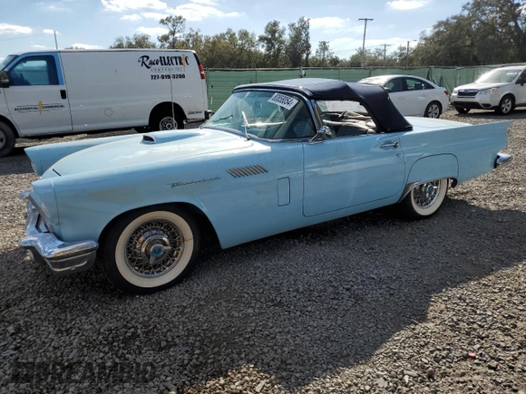 1958 Ford Thunderbird with VIN D7FH157160, listed as a Copart auction lot 80858054 with 16,024 mi miles and Salvage Title. Bid and sale history available at DreamBid. Image 1.