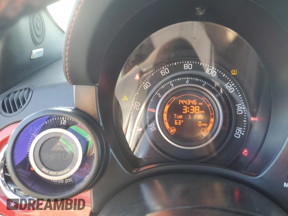 2012 FIAT 500 Abarth with VIN 3C3CFFFH6CT380744, listed as a Copart auction lot 88365985 with 144,346 mi miles and Salvage title. Bid and sale history available at DreamBid. Image 9.