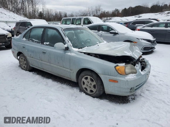 2005 Hyundai Accent GLS with VIN KMHCG45C05U605523, listed as a Copart auction lot 43811815 with 190,638 mi miles and Salvage Title. Bid and sale history available at carsss.com. Image 4.