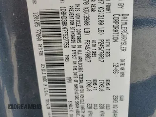 2007 Dodge Durango with VIN 1D8HD38K47F527756, listed as a Copart auction lot 84480944 with Not provided miles and Salvage title. Bid and sale history available at DreamBid. Image 13.