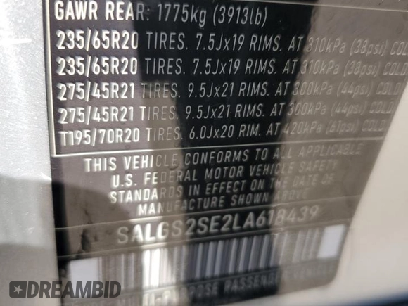 2019 Land Rover Range Rover with VIN SALGR2SU3LA587298, listed as a Copart auction lot 71808184 with 12,442 mi miles and Salvage title. Bid and sale history available at DreamBid. Image 13.