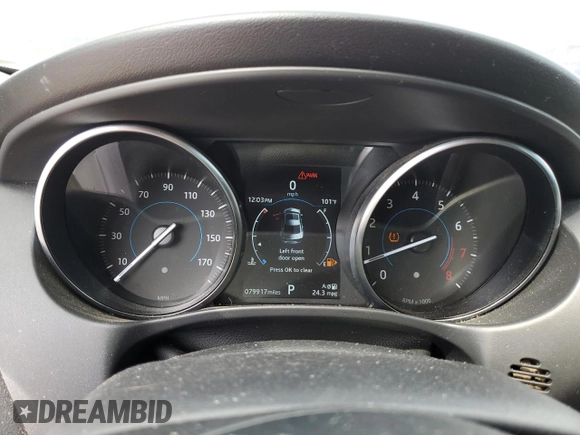 2019 Jaguar XE 25t with VIN SAJAR4FX9KCP48304, listed as a Copart auction lot 72591524 with 79,917 mi miles and Salvage Title. Bid and sale history available at carsss.com. Image 9.