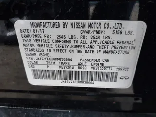 2017 Infiniti Q50 3.0t Premium with VIN JN1EV7AR6HM838604, listed as a IAAI auction lot 41515766 with 60,611 mi miles. Bid and sale history available at carsss.com. Image 9.