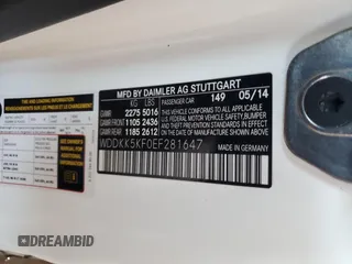 2014 Mercedes-Benz E 350 with VIN WDDKK5KF0EF281647, listed as a Copart auction lot 52977095 with 73,345 mi miles and Salvage Title. Bid and sale history available at DreamBid. Image 12.