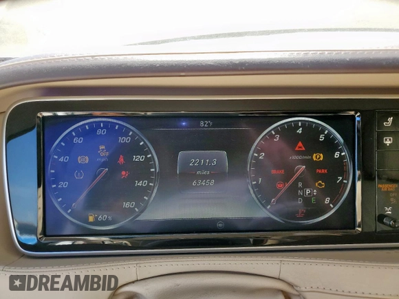 2015 Mercedes-Benz S with VIN WDDUG7GB7FA135269, listed as a Copart auction lot 50254395 with 63,458 mi miles and Salvage Title. Bid and sale history available at DreamBid. Image 9.