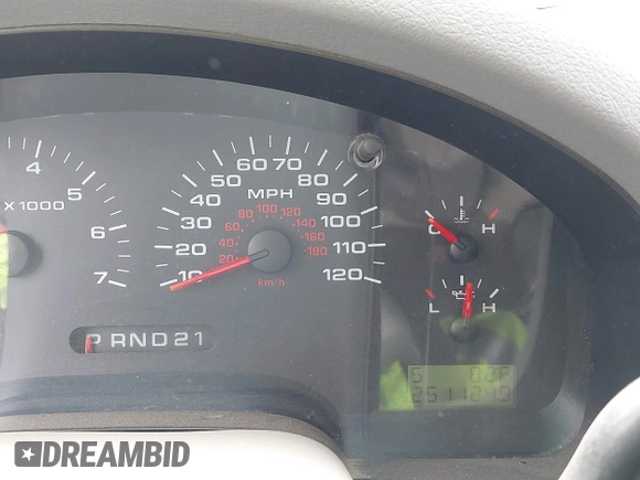 2005 Ford F-150 XL with VIN 1FTRF12565NB72645, listed as a IAAI auction lot 41682505 with 251,124 mi miles. Bid and sale history available at carsss.com. Image 7.