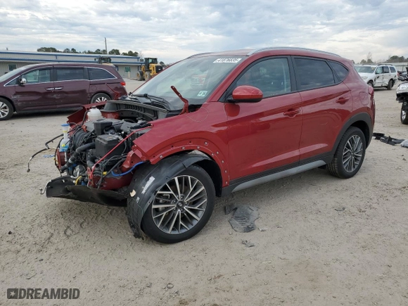 2021 Hyundai Tucson Sport with VIN KM8J3CAL7MU384097, listed as a Copart auction lot 41876835 with 46,002 mi miles and Salvage Title. Bid and sale history available at carsss.com. Image 1.
