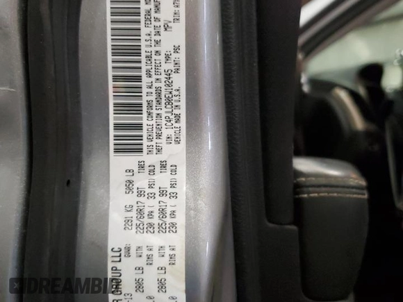 2014 Jeep Cherokee Latitude with VIN 1C4PJLCB0EW102445, listed as a Copart auction lot 45412755 with 114,231 mi miles and Clean Title. Bid and sale history available at DreamBid. Image 14.