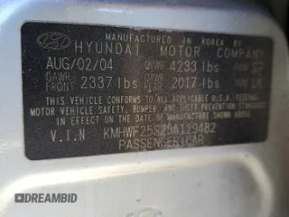2005 Hyundai Sonata GL with VIN KMHWF25S25A129482, listed as a Copart auction lot 81823244 with 247,656 mi miles and Clean Title. Bid and sale history available at carsss.com. Image 12.