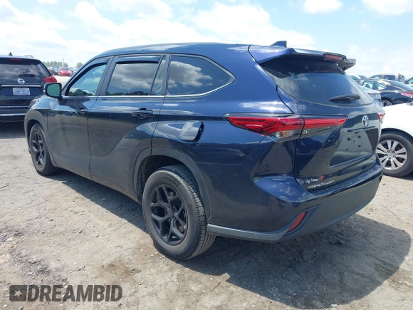 2023 Toyota Highlander L with VIN 5TDKDRAH3PS044250, listed as a IAAI auction lot 42322881 with 50,454 mi miles and . Bid and sale history available at DreamBid. Image 3.