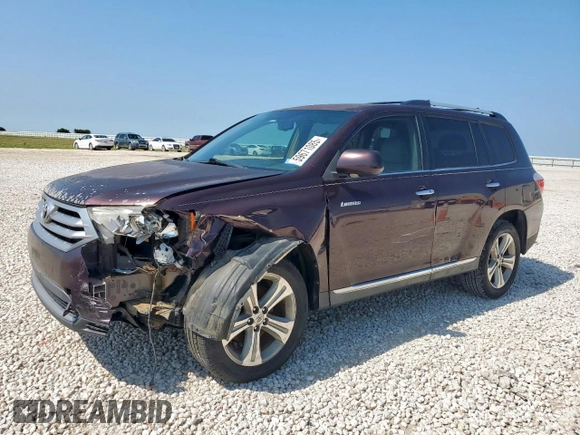 2012 Toyota Highlander Limited with VIN 5TDYK3EH9CS068537, listed as a Copart auction lot 59671085 with 166,864 mi miles and Salvage title. Bid and sale history available at DreamBid. Image 1.