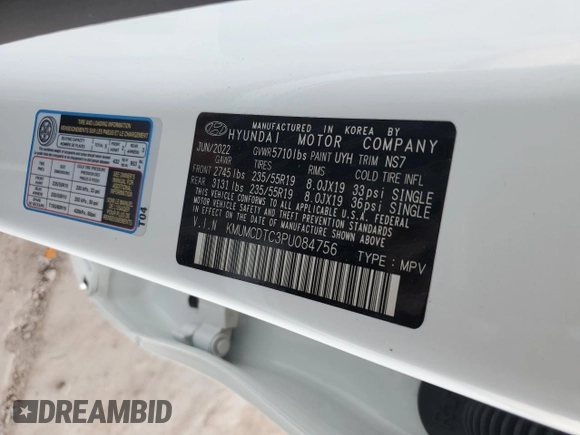 2023 Genesis GV70 Sport with VIN KMUMCDTC3PU084756, listed as a Copart auction lot 53306245 with 27,682 mi miles and Salvage Title. Bid and sale history available at DreamBid. Image 13.