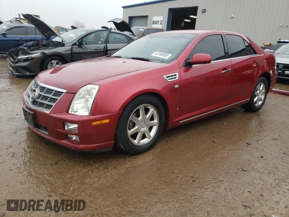 2008 Cadillac STS with VIN 1G6DC67A380206020, listed as a Copart auction lot 43190895 with 150,112 mi miles and Salvage Title. Bid and sale history available at carsss.com. Image 1.