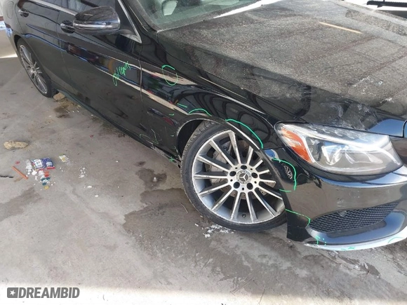 2018 Mercedes-Benz C-Class C 300 with VIN 55SWF4JB7JU279285, listed as a IAAI auction lot 41375517 with 132,484 mi miles. Bid and sale history available at carsss.com. Image 6.